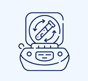 drawing of a centrifuge for spinning blood 